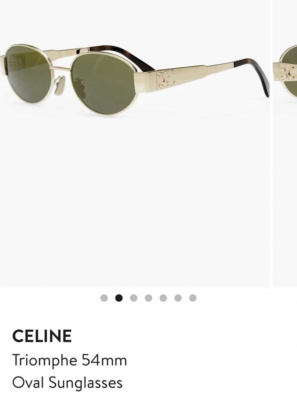 Women Celine  Oval Metal Sunglasses in Gold with Dark Lenses